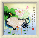 【庆祝513】景泰蓝金丝沙画：双鹤图